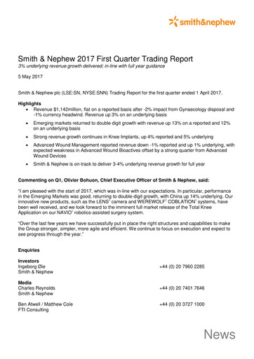 Thumbnail Smith & Nephew
 Quarterly Report 2017-q1
