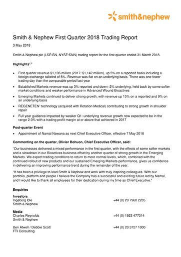 Thumbnail Smith & Nephew
 Quarterly Report 2018-q1