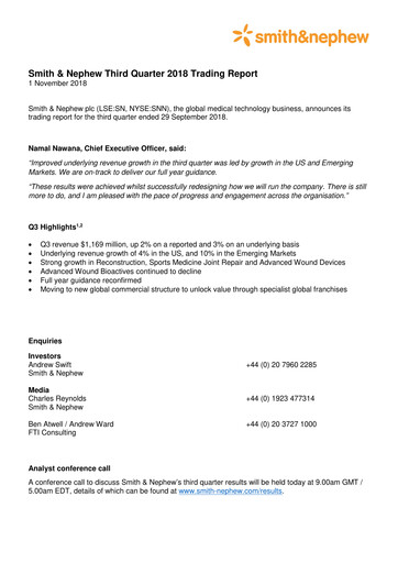 Thumbnail Smith & Nephew
 Quarterly Report 2018-q3