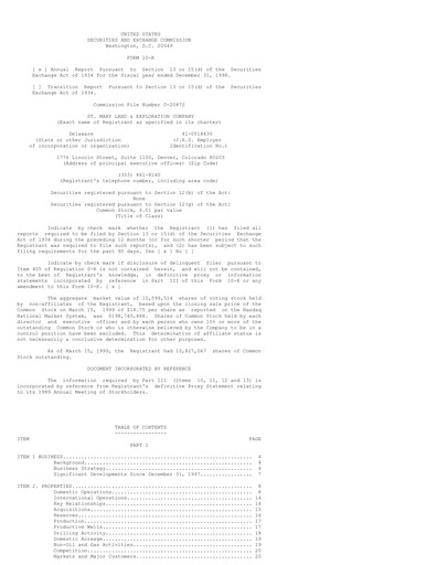Miniature SM Energy
 Rapport annuel 1998