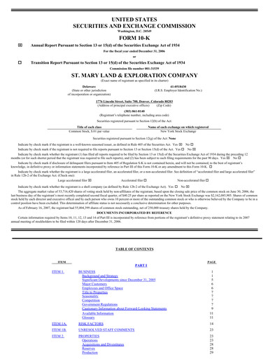 Thumbnail SM Energy
 Annual Report 2006