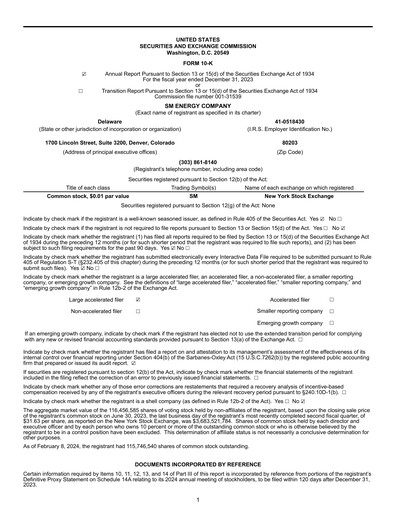Thumbnail SM Energy
 Annual Report 2023