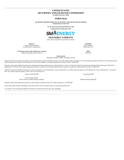 Vorschaubild SM Energy
 Quartalsbericht 2013-q1