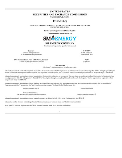 Vorschaubild SM Energy
 Quartalsbericht 2016-q1