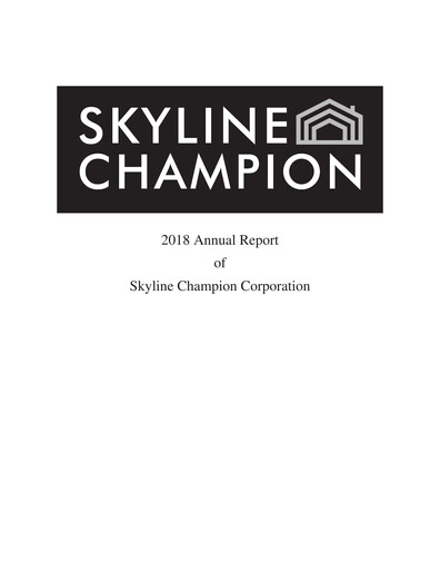 Thumbnail Champion Homes Annual Report 2018