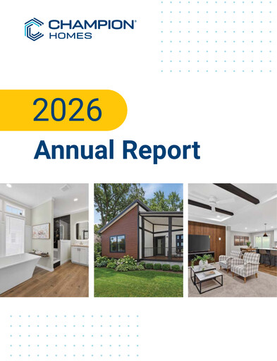 Thumbnail Champion Homes Annual Report 2026
