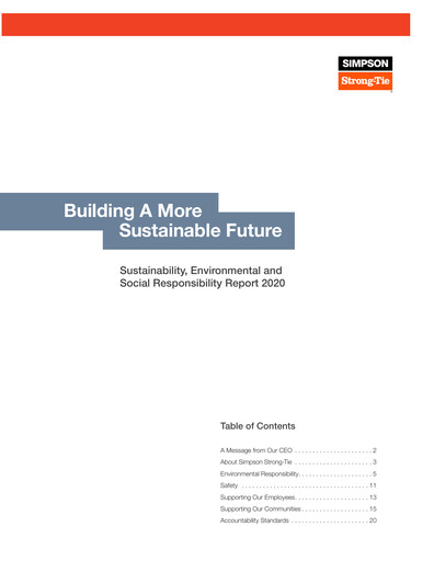 Thumbnail Simpson Manufacturing Company
 Sustainability Report 2020