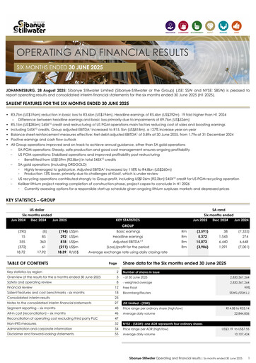 Thumbnail Sibanye-Stillwater
 Half-year Report 2025-h1