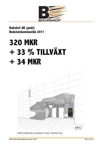 Miniature Bahnhof AB Bilan financier 2011