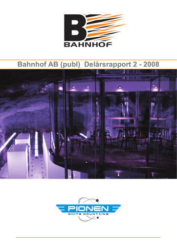 Miniature Bahnhof AB Rapport semestriel 2008-h1