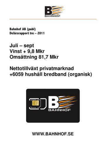 Thumbnail Bahnhof AB Quarterly Report 2011-q3