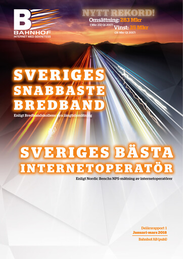 Thumbnail Bahnhof AB Quarterly Report 2018-q1
