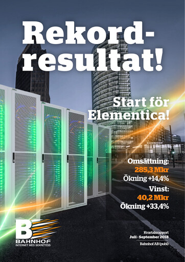 Thumbnail Bahnhof AB Quarterly Report 2018-q3