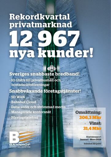 Thumbnail Bahnhof AB Quarterly Report 2019-q1