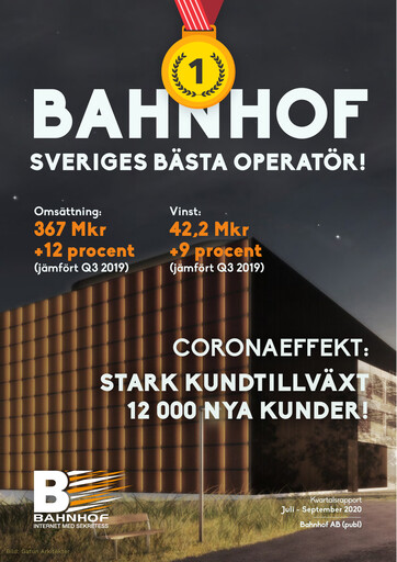 Thumbnail Bahnhof AB Quarterly Report 2020-q3