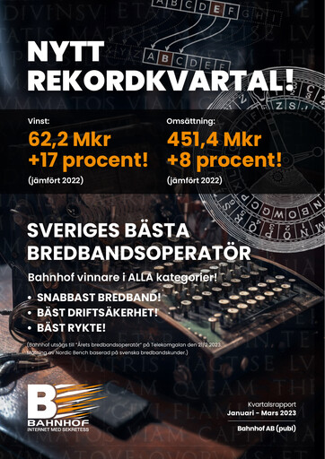 Thumbnail Bahnhof AB Quarterly Report 2023-q1