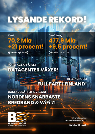 Thumbnail Bahnhof AB Quarterly Report 2023-q3