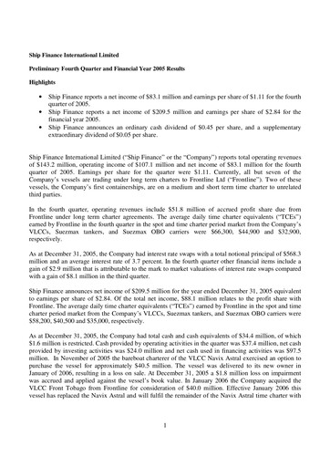 Thumbnail SFL Corp
 Quarterly Report 2005-q4