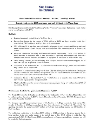 Thumbnail SFL Corp
 Quarterly Report 2007-q3