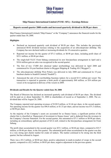 Thumbnail SFL Corp
 Quarterly Report 2008-q2