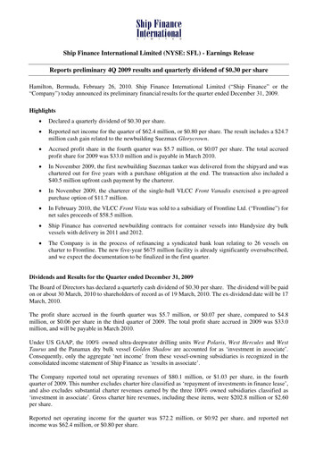 Thumbnail SFL Corp
 Quarterly Report 2009-q4