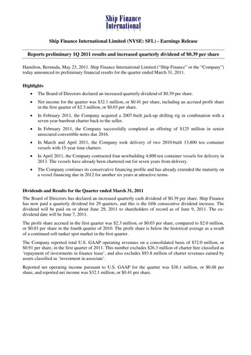 Thumbnail SFL Corp
 Quarterly Report 2011-q1