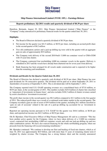Thumbnail SFL Corp
 Quarterly Report 2011-q2