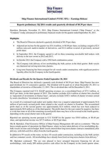 Thumbnail SFL Corp
 Quarterly Report 2011-q3