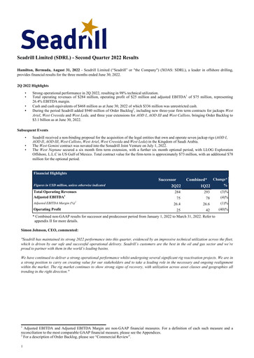 Thumbnail Seadrill
 Quarterly Report 2022-q2