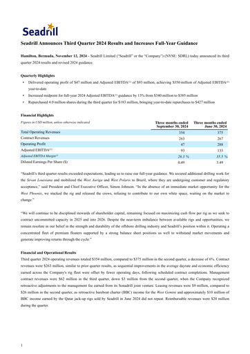 Thumbnail Seadrill
 Quarterly Report 2024-q3