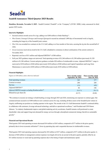 Thumbnail Seadrill
 Quarterly Report 2025-q3