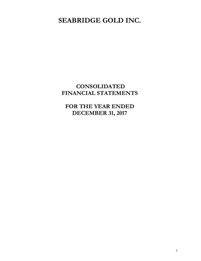 Thumbnail Seabridge Gold
 Financial Statement 2017