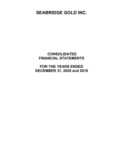 Thumbnail Seabridge Gold
 Financial Statement 2020