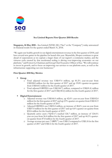 Vorschaubild Sea Limited Quartalsbericht 2018-q1