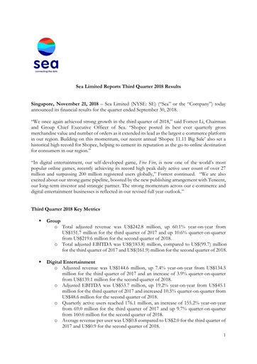 Vorschaubild Sea Limited Quartalsbericht 2018-q3