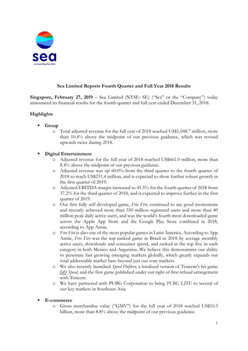 Vorschaubild Sea Limited Quartalsbericht 2018-q4