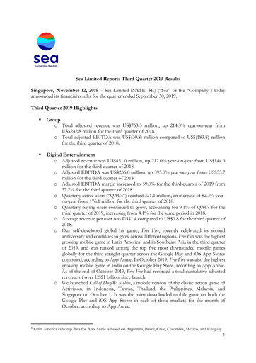 Vorschaubild Sea Limited Quartalsbericht 2019-q3