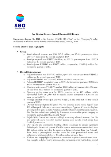 Vorschaubild Sea Limited Quartalsbericht 2020-q2