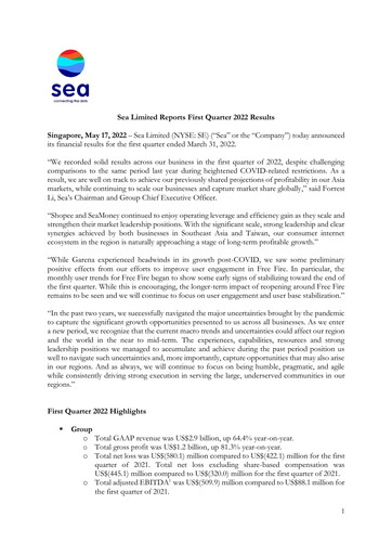 Vorschaubild Sea Limited Quartalsbericht 2022-q1