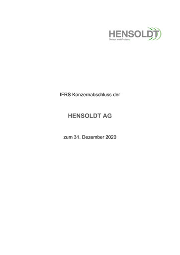 Thumbnail Hensoldt Annual Report 2020