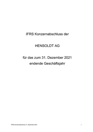 Thumbnail Hensoldt Financial Report 2021