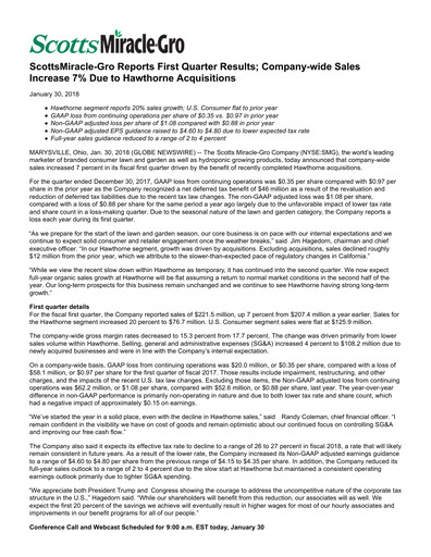 Thumbnail ScottsMiracle-Gro Quarterly Report 2018-q1