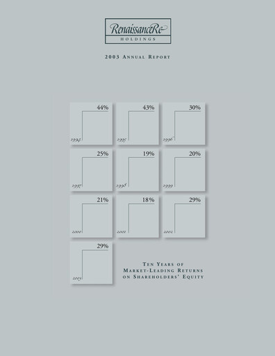 Thumbnail RenaissanceRe
 Annual Report 2003