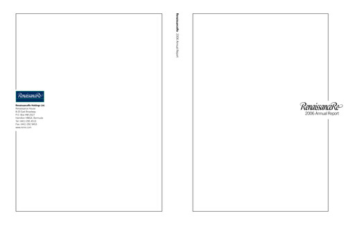 Thumbnail RenaissanceRe
 Annual Report 2006