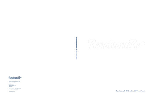 Thumbnail RenaissanceRe
 Annual Report 2011