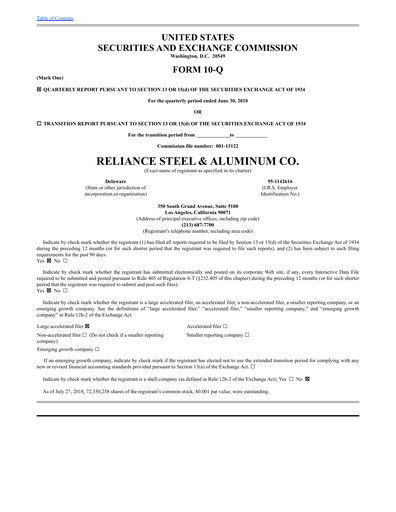 Thumbnail Reliance


 Quarterly Report 2018-q2