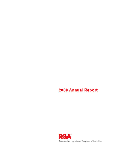 Thumbnail Reinsurance Group of America
 Annual Report 2008