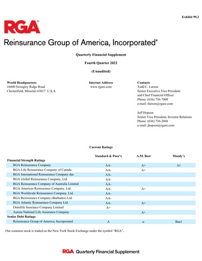 Vorschaubild Reinsurance Group of America
 Quartalsbericht 2022-q4