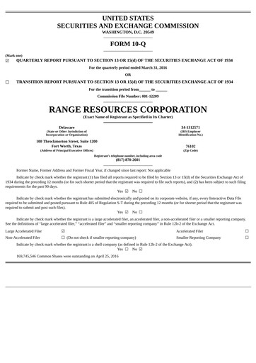 Vorschaubild Range Resources
 Quartalsbericht 2016-q1
