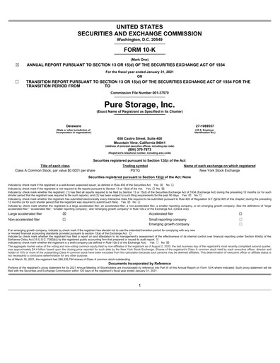 Vorschaubild Pure Storage
 Jahresbericht 2021
